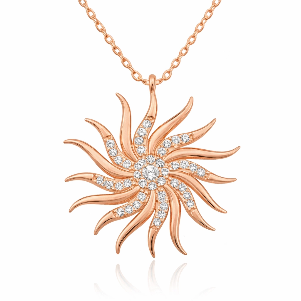 Silver Rose Wind Rose Women’s Necklace