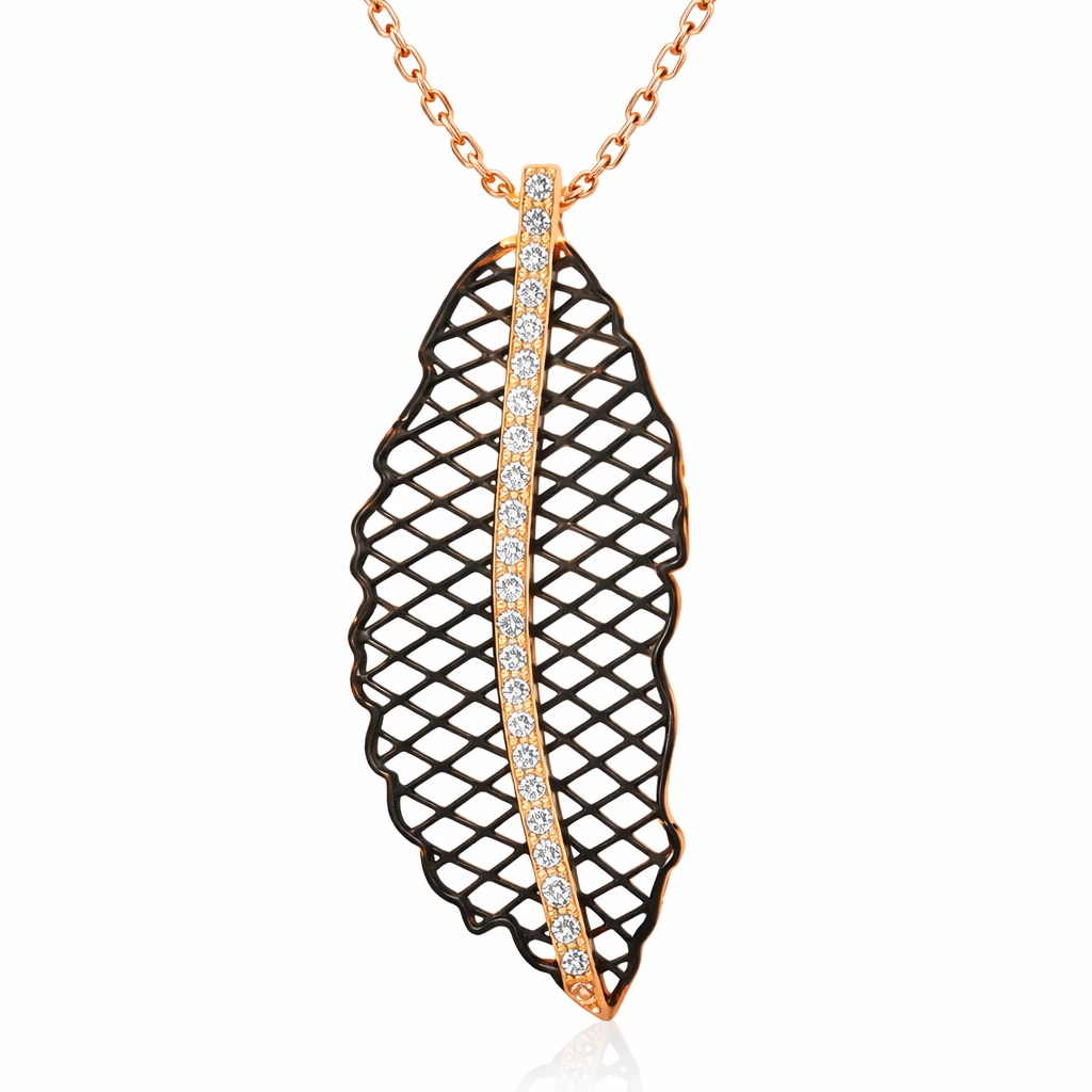Silver Rose Leaf Women’s Necklace