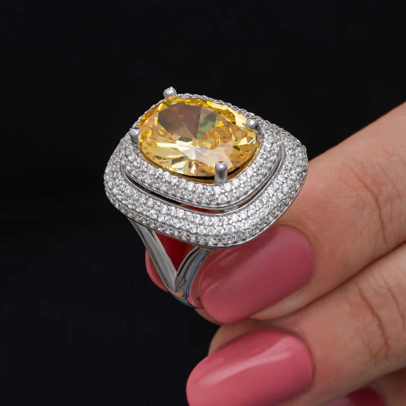 Silver Citrine Stone Women’s Ring