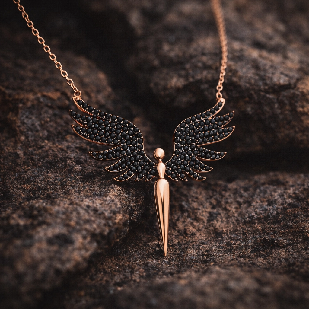 Silver Black Michael Angel Women’s Necklace