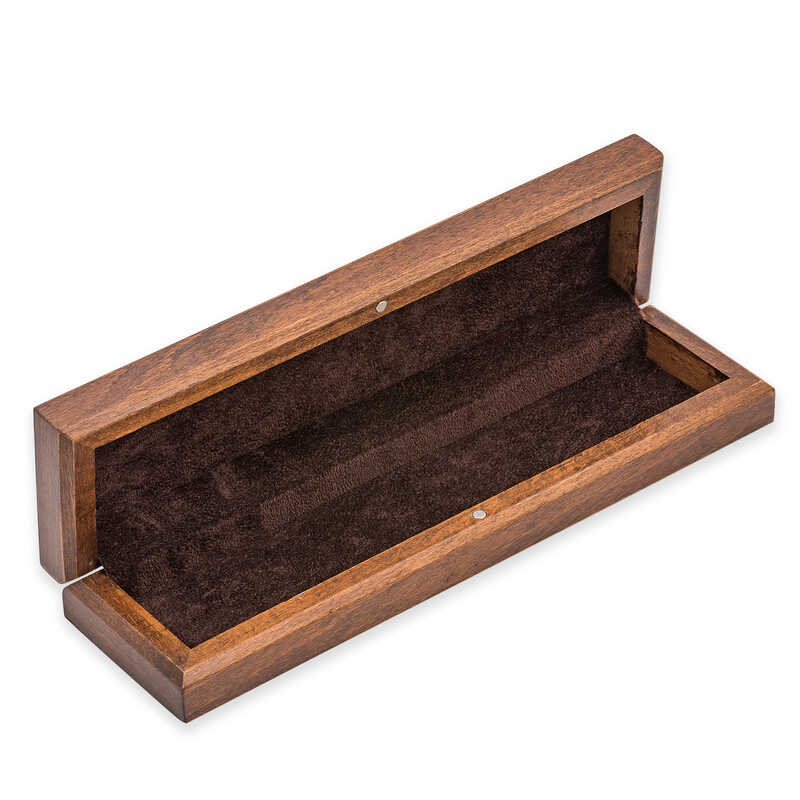 Wooden Prayer Beads Box with Silver Flower Pattern