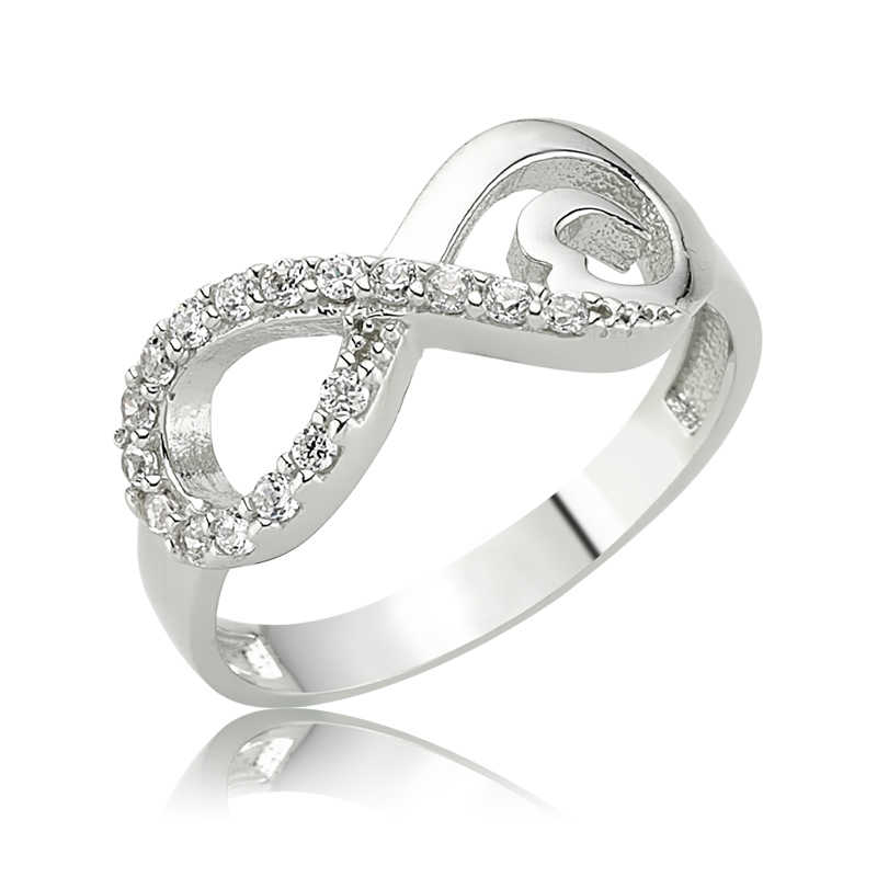 Silver Heart Eternity Women’s Ring