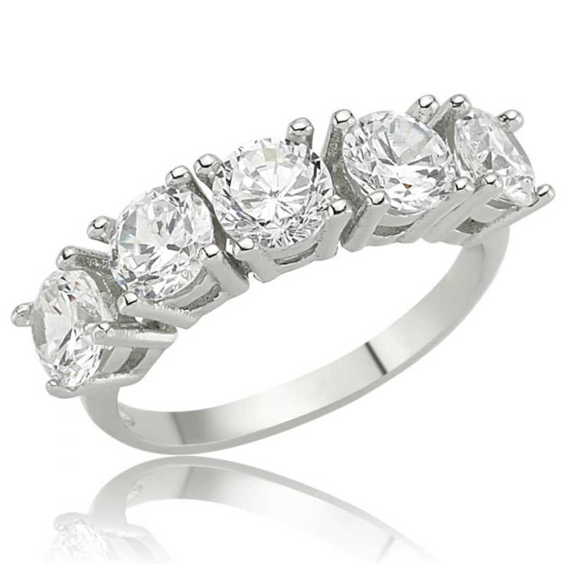 Silver 5 Stone Women’s Ring