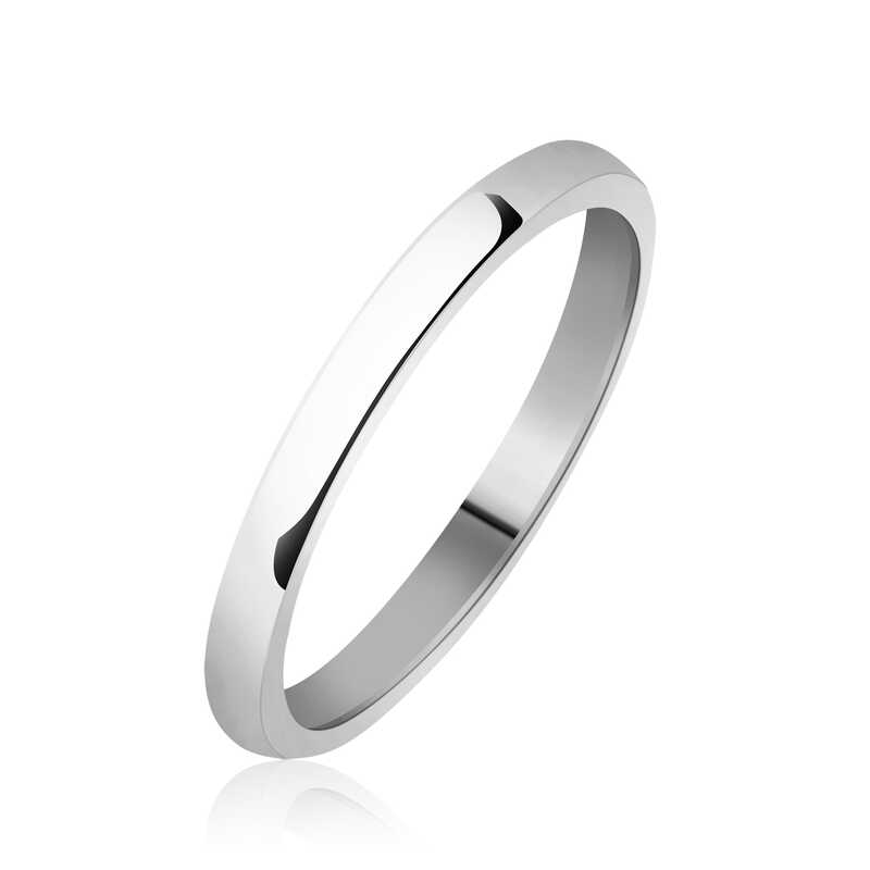 mm Flat Domed Silver Wedding Ring