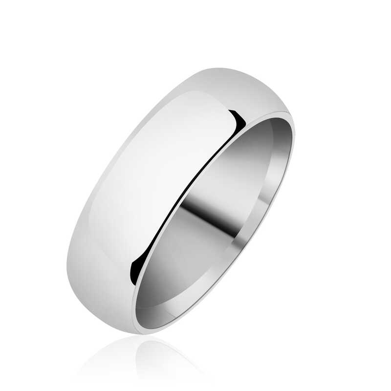 mm Flat Domed Silver Wedding Ring