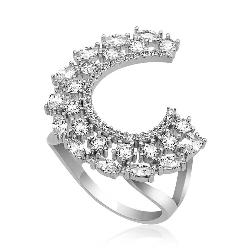 Silver Marquise Stone Women’s Ring