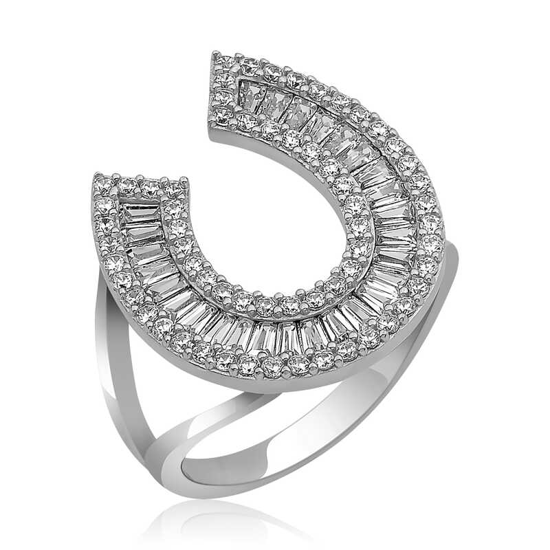 Silver Trapezoid Stone Women’s Ring