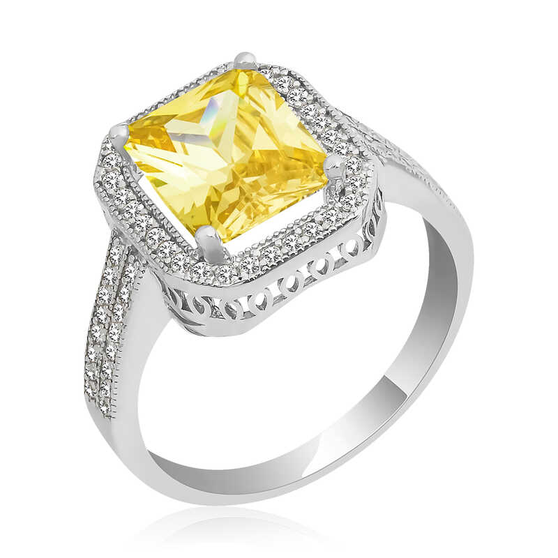 Silver Baguette Square Women’s Ring