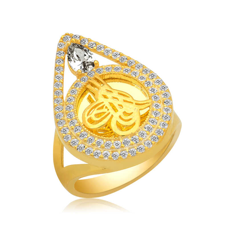 Silver Gold Tughra Women’s Ring