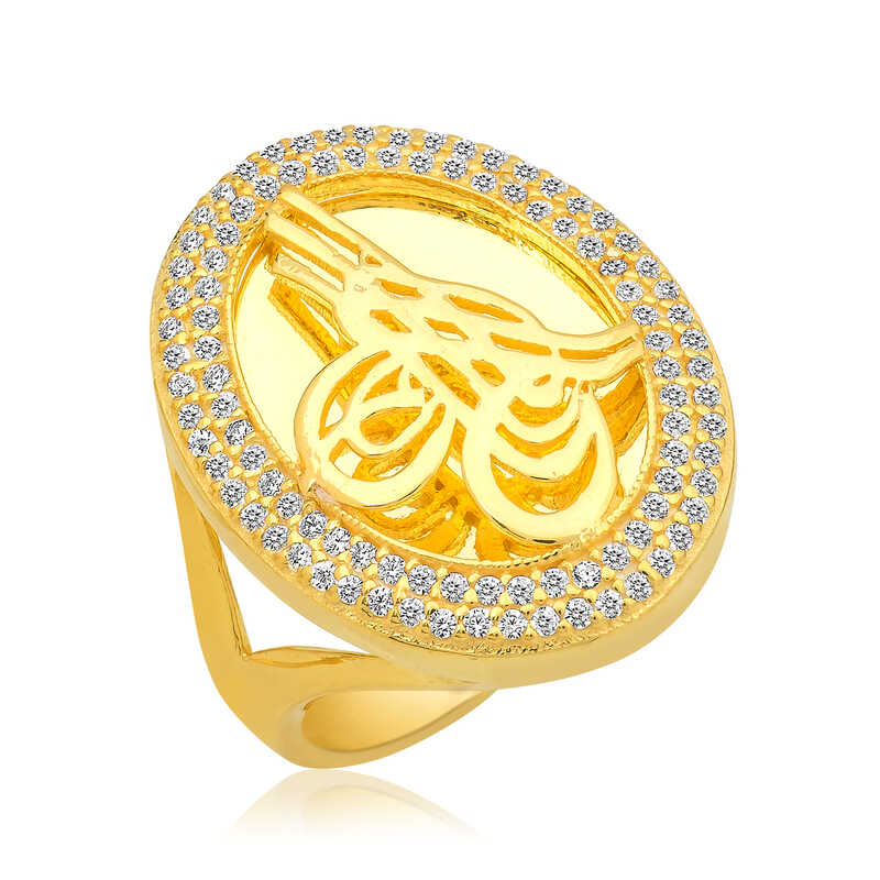 Silver Gold Tughra Women’s Ring