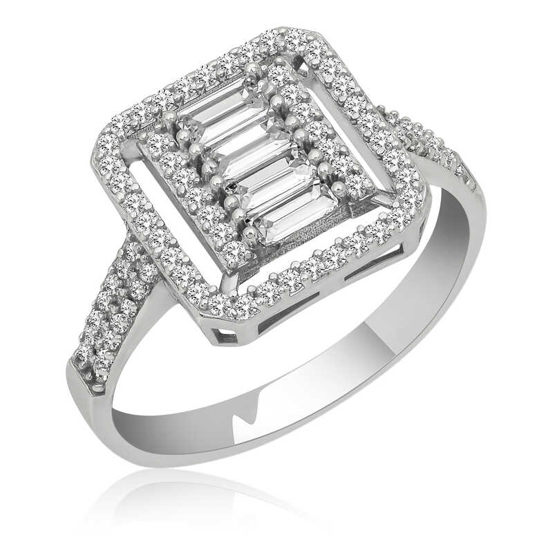 Silver Baguette Cut Women’s Ring