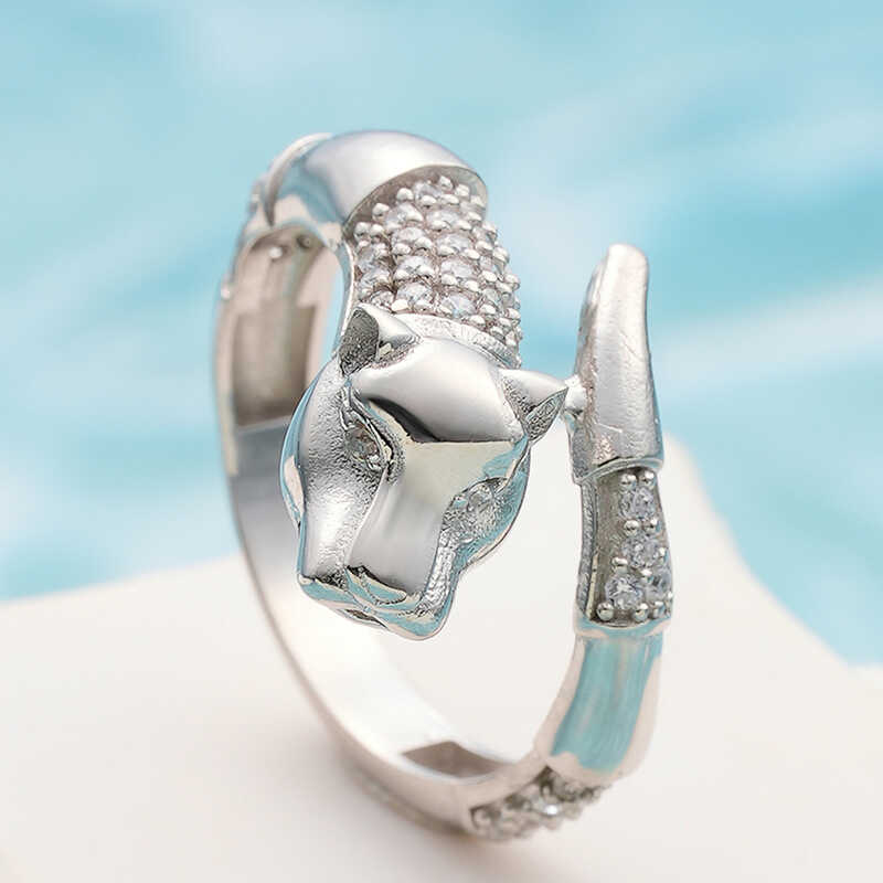 ​Silver Ayarlanabilen Tiger Figured Women's Ring