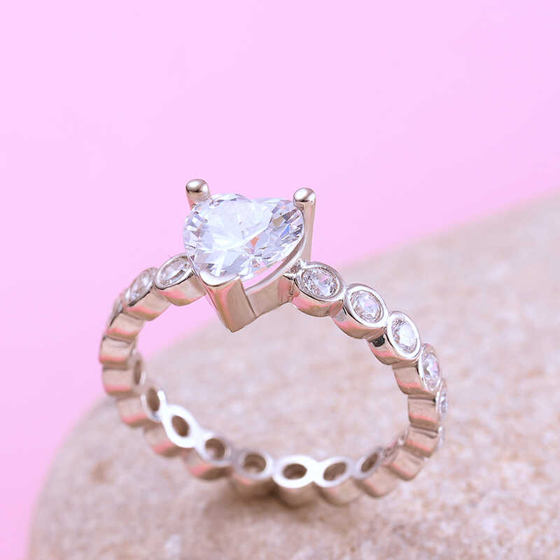 Silver Heart Women's Ring