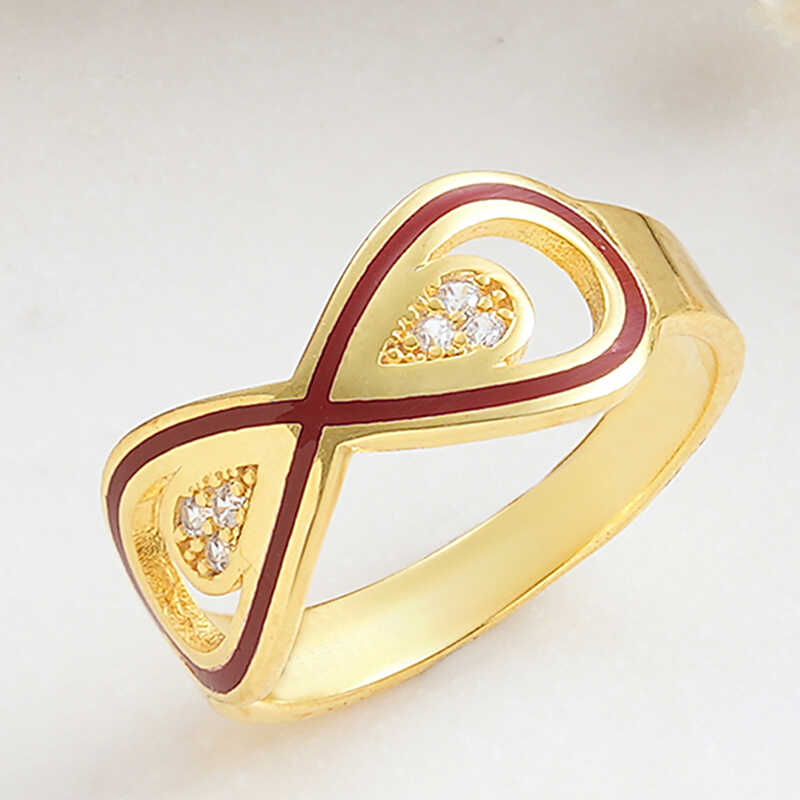 Silver Gold Zircon Stone-set Infinity Women's Ring