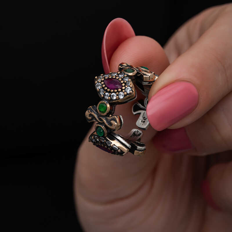 Silver Ayarlanabilen Authentic Marquise Women's Ring