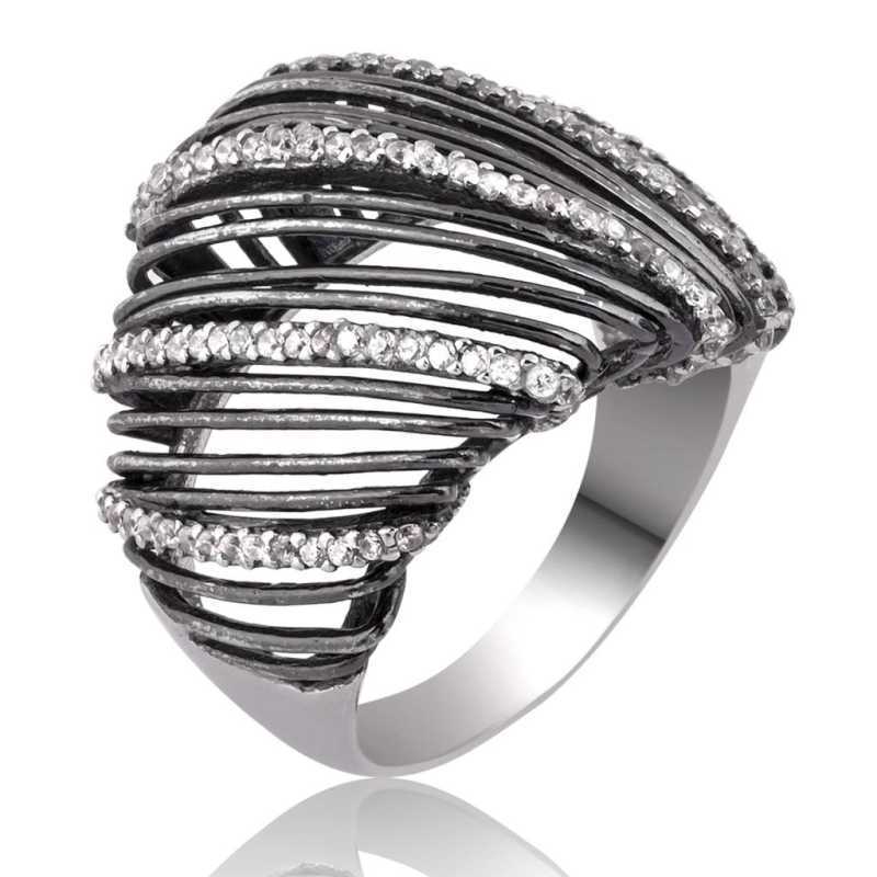 Silver White Stone Women’s Ring