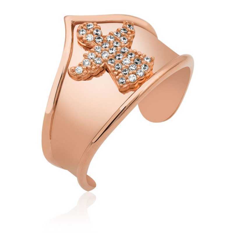 Silver Rose Angel Patterned Knuckle Ring