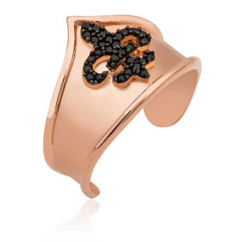 Silver Rose Patterned Knuckle Ring