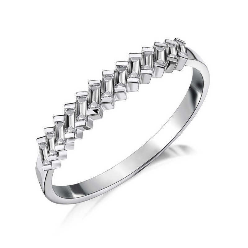Silver Row Baguette Stone Women’s Ring