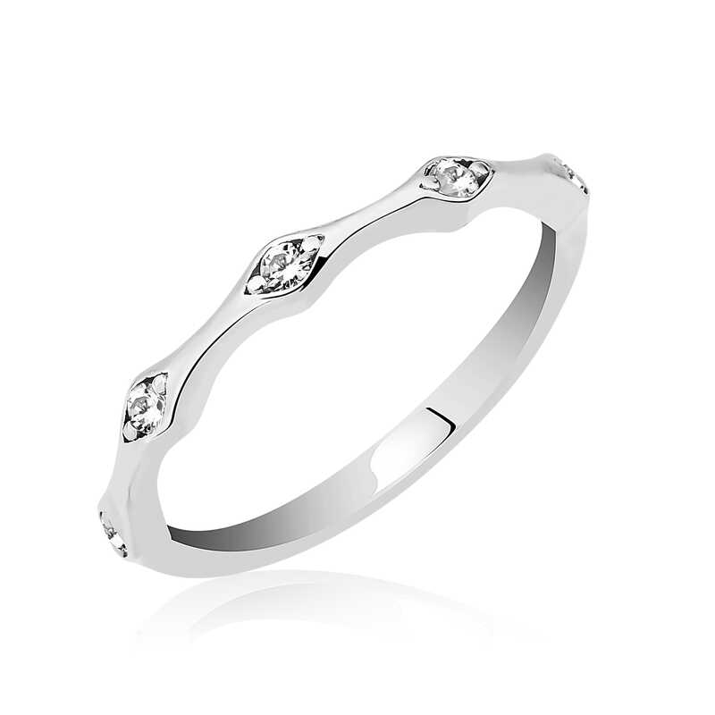 Silver Five Stone Shuttle Women’s Ring