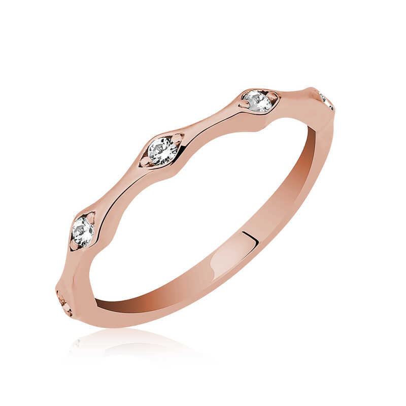Silver Rose Five Stone Shuttle Women’s Ring