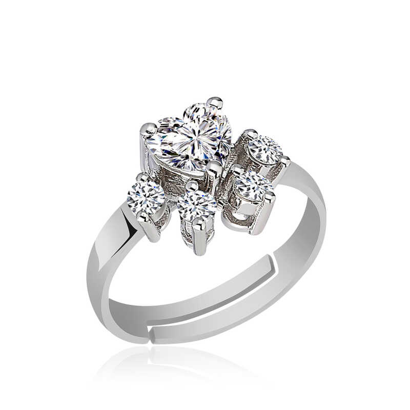 Silver White Cat Paw Ring