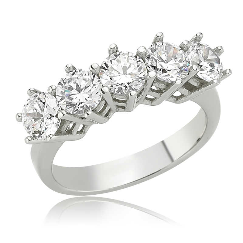 Silver 5 Stone Women’s Ring