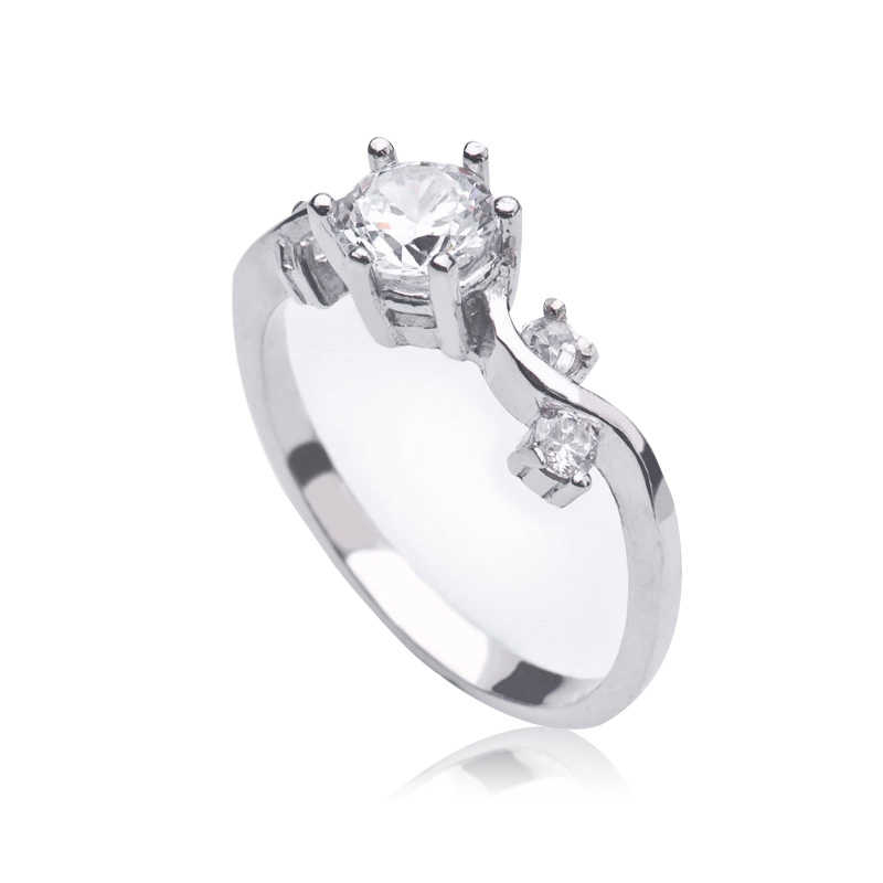 Silver Single Stone Women’s Ring