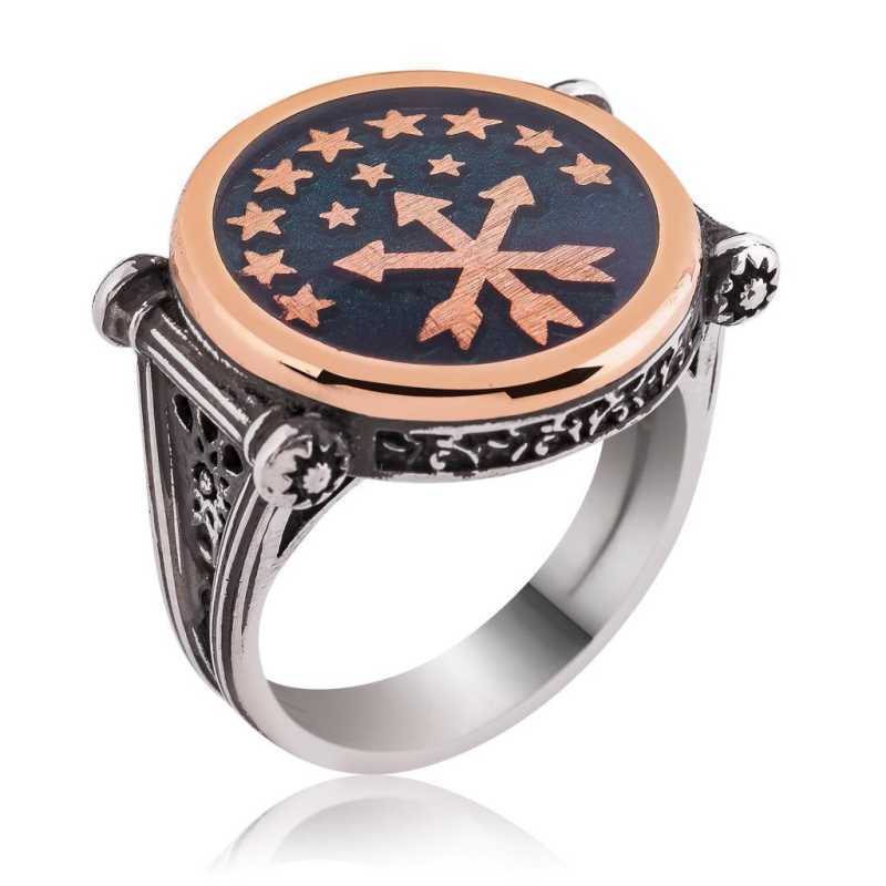 Silver Circassian Flag Men’s Ring