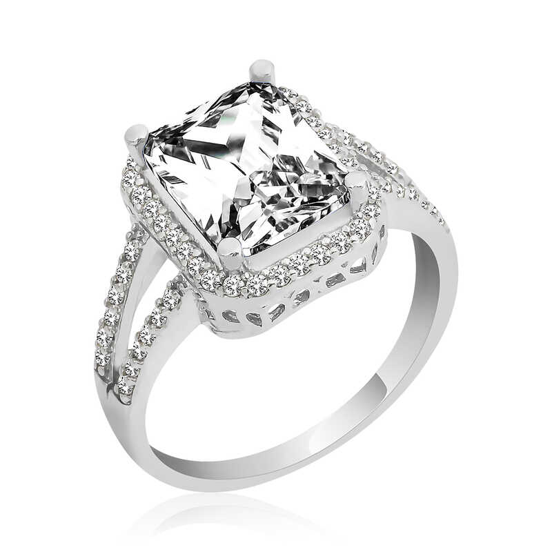 Silver Baguette Square Women’s Ring