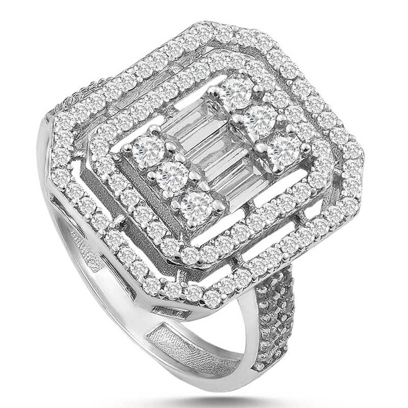 Silver Baguette Cut Women’s Ring