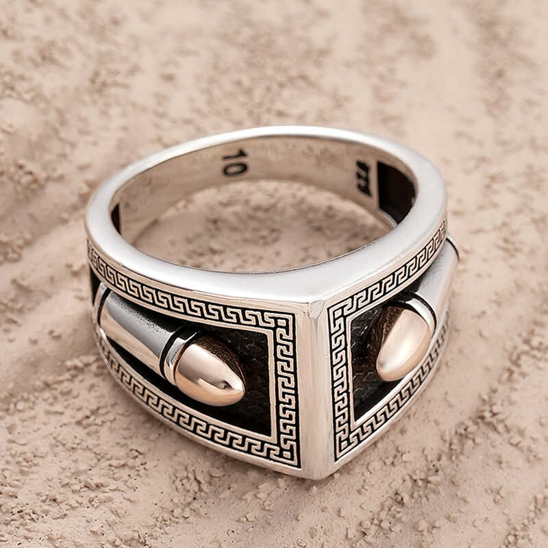 ​Silver Mermi Motif Men's Ring