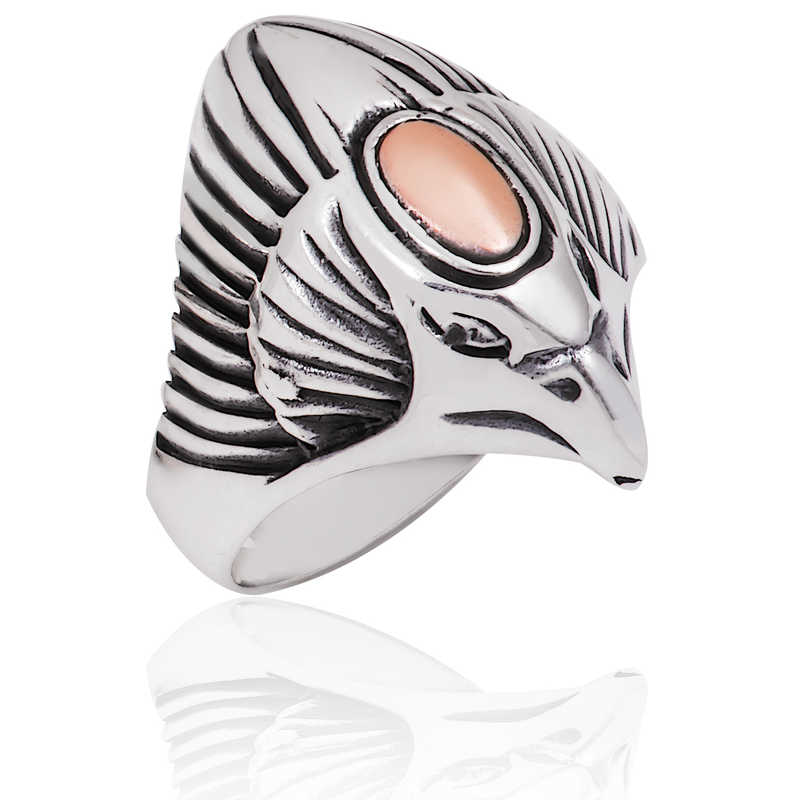 Silver Eagle Head Men’s Ring
