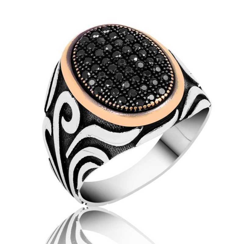 Silver Black Stone Men’s Ring