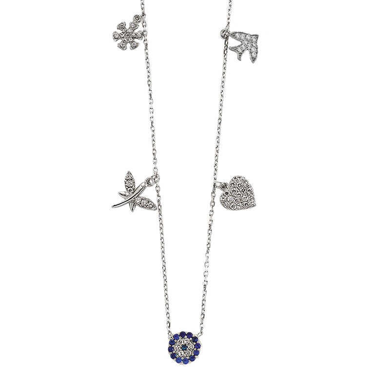 Silver Evil Eye Luck Necklace
