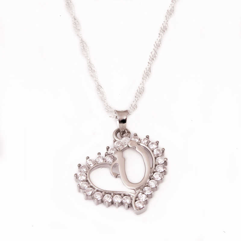 Silver U Letter Heart Women’s Necklace