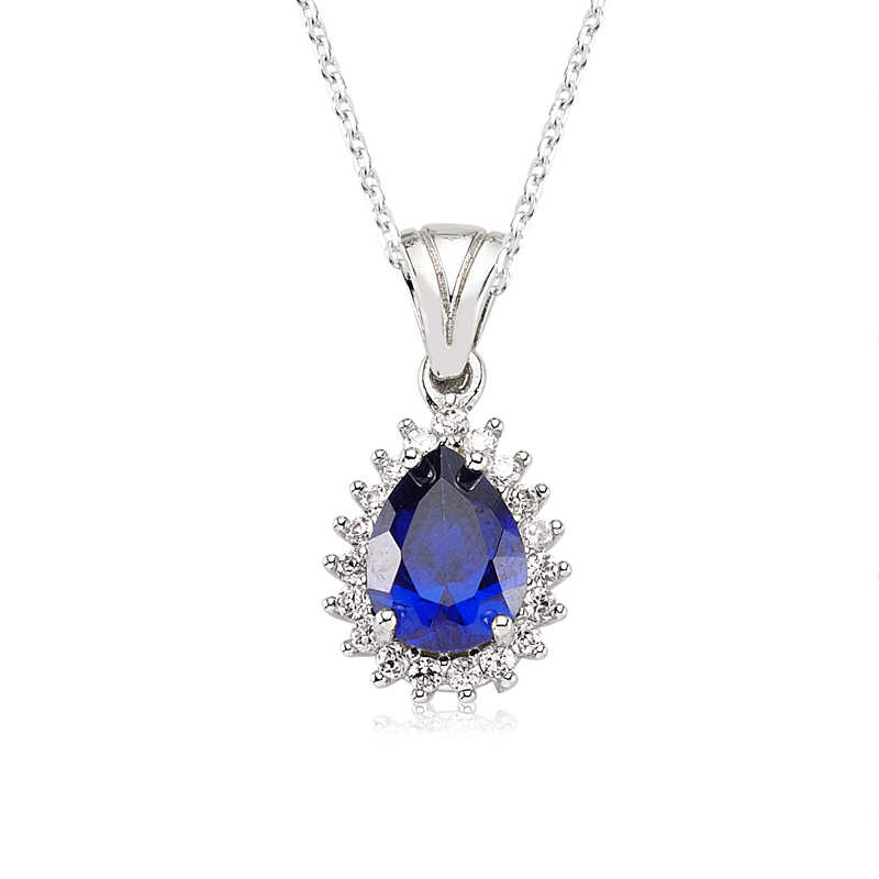 Silver Blue Drop Women’s Necklace