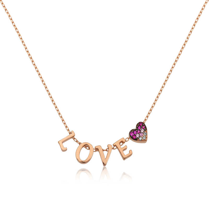 Silver Rose Heart Love Women’s Necklace