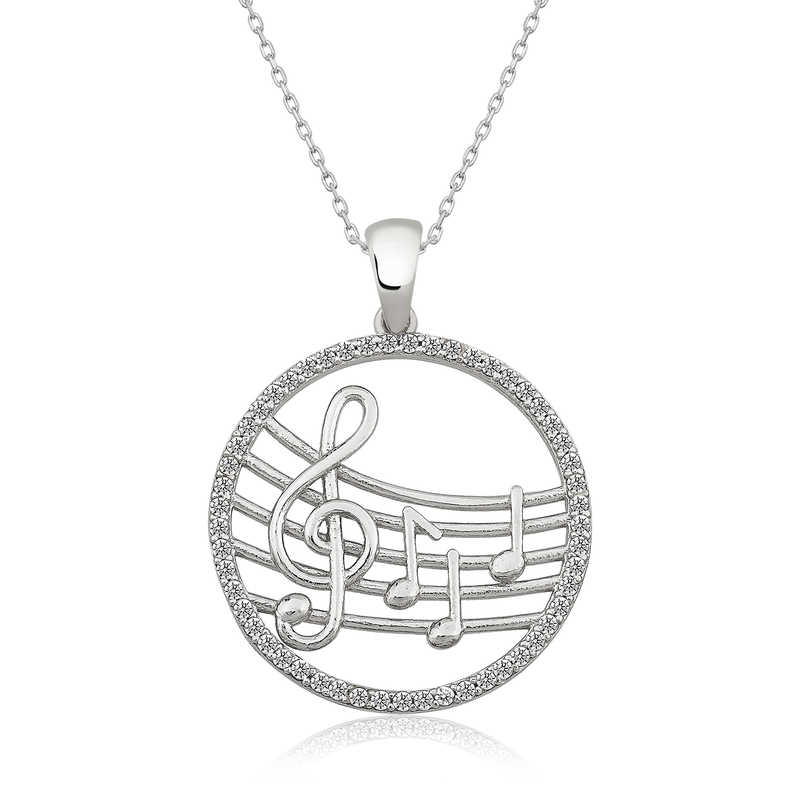 Silver Music Themed Women’s Necklace
