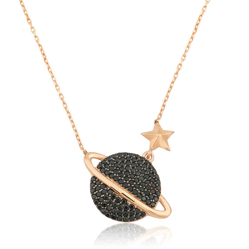 Silver Rose Planet Women’s Necklace