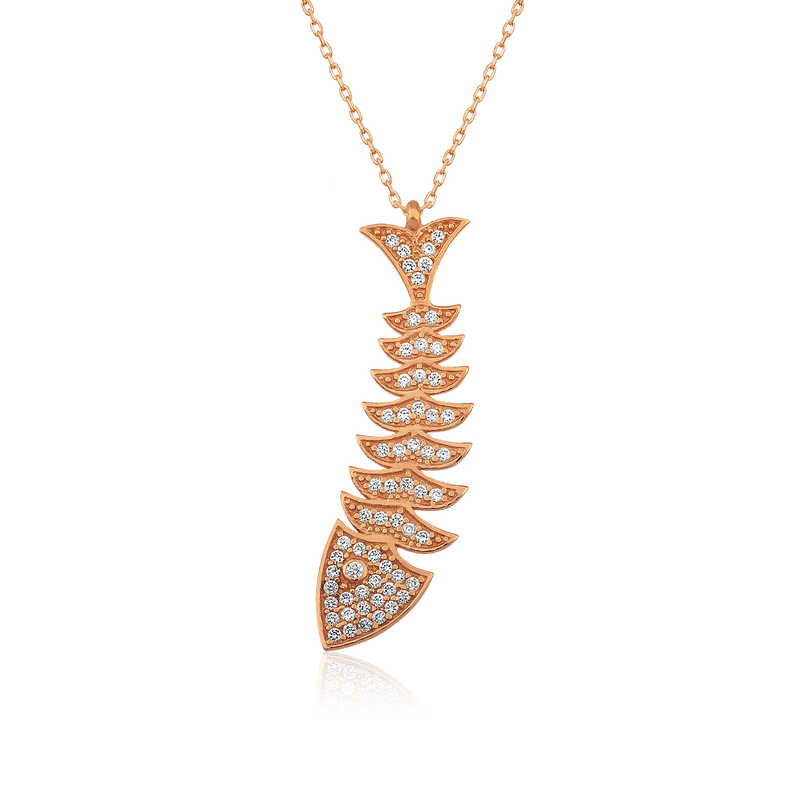 Silver Rose Fish Women’s Necklace