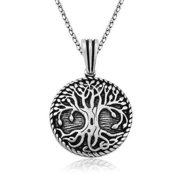 Silver Tree of Life Necklace with Roots