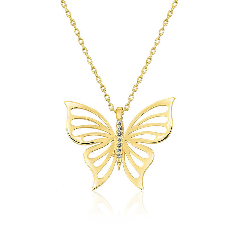 Silver Gold Spring Butterfly Women’s Necklace