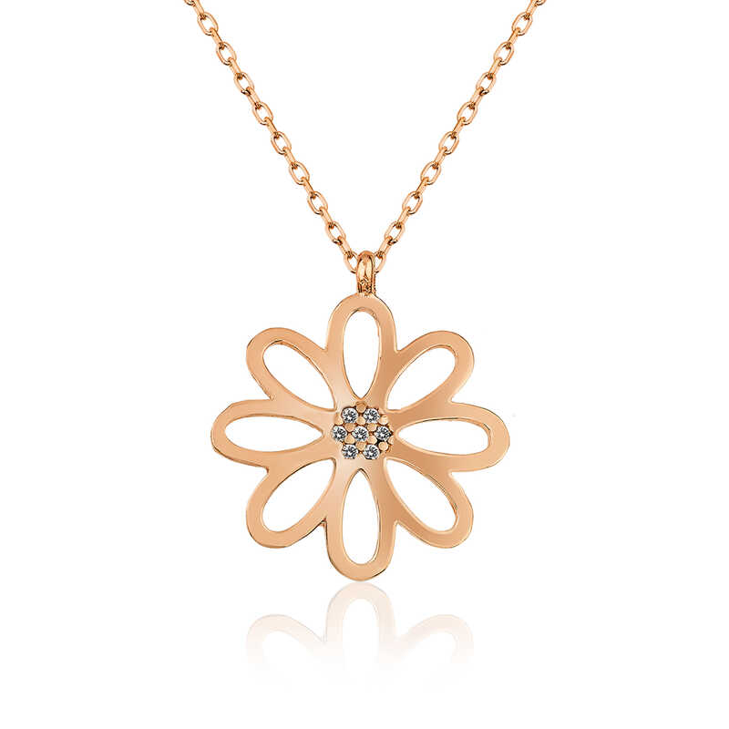 Silver Rose Flower Women’s Necklace