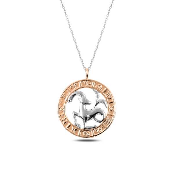 Silver Rose Capricorn Necklace