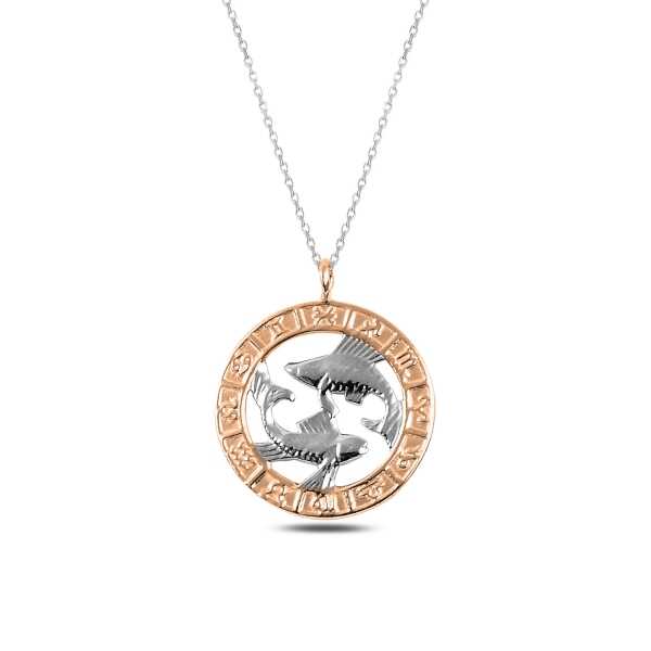 Silver Rose Pisces Necklace