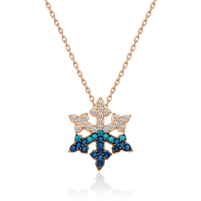 Silver Rose Snowflake Women’s Necklace