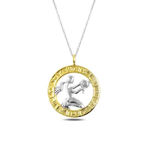 Silver Gold Virgo Zodiac Necklace