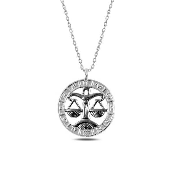 Silver Libra Zodiac Necklace