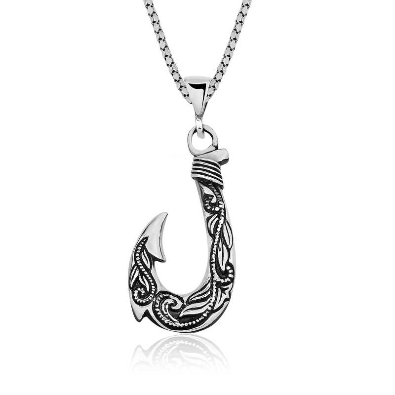 Silver Hook Men’s Necklace